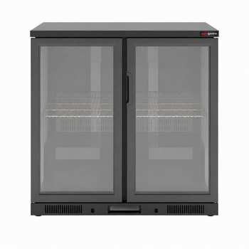 Bar Arkası Şişe Soğutucu - 2 Kapılı - Siyah - 900×520×900 mm