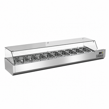 Soğutmalı Set Üstü Saladbar - Cam Kapaklı - 1/3 GN 10 Küvet Kapasiteli