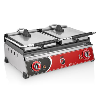 Çift Kapaklı Hamburger Makinesi - 20 Dilim - Elektrikli - SilverInox