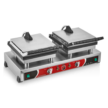 Çiftli Çiçek Model Waffle Makinesi - Elektrikli - SilverInox