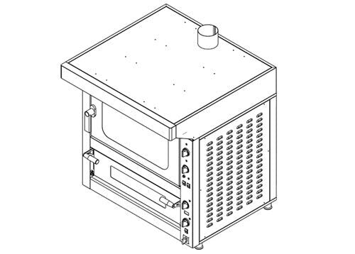 Kombi Fırın - Dijital - Konveksiyonel Fırın - 4x EN 60x40 & Pizza Fırını - 7x Ø 25cm