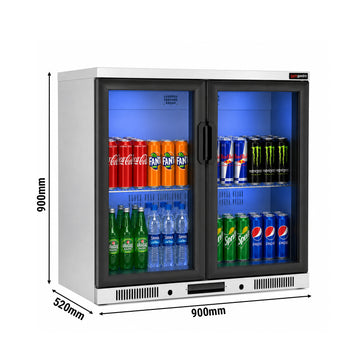 Bar Arkası Şişe Soğutucu - 2 Kapılı - Inox - 900x520x900