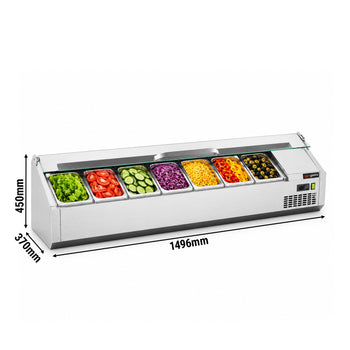 Soğutmalı Set Üstü Saladbar - Paslanmaz Kapaklı - 1/3 GN 7 Küvet Kapasiteli