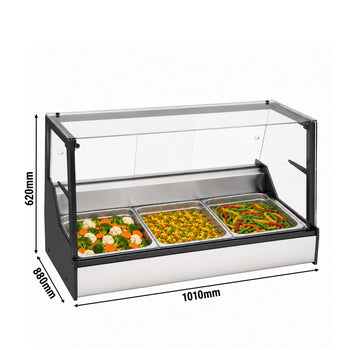 Set Üstü Soğuk Teşhir Ünitesi - 3 GN 1/1 - Düz Camlı - 1010x880 mm