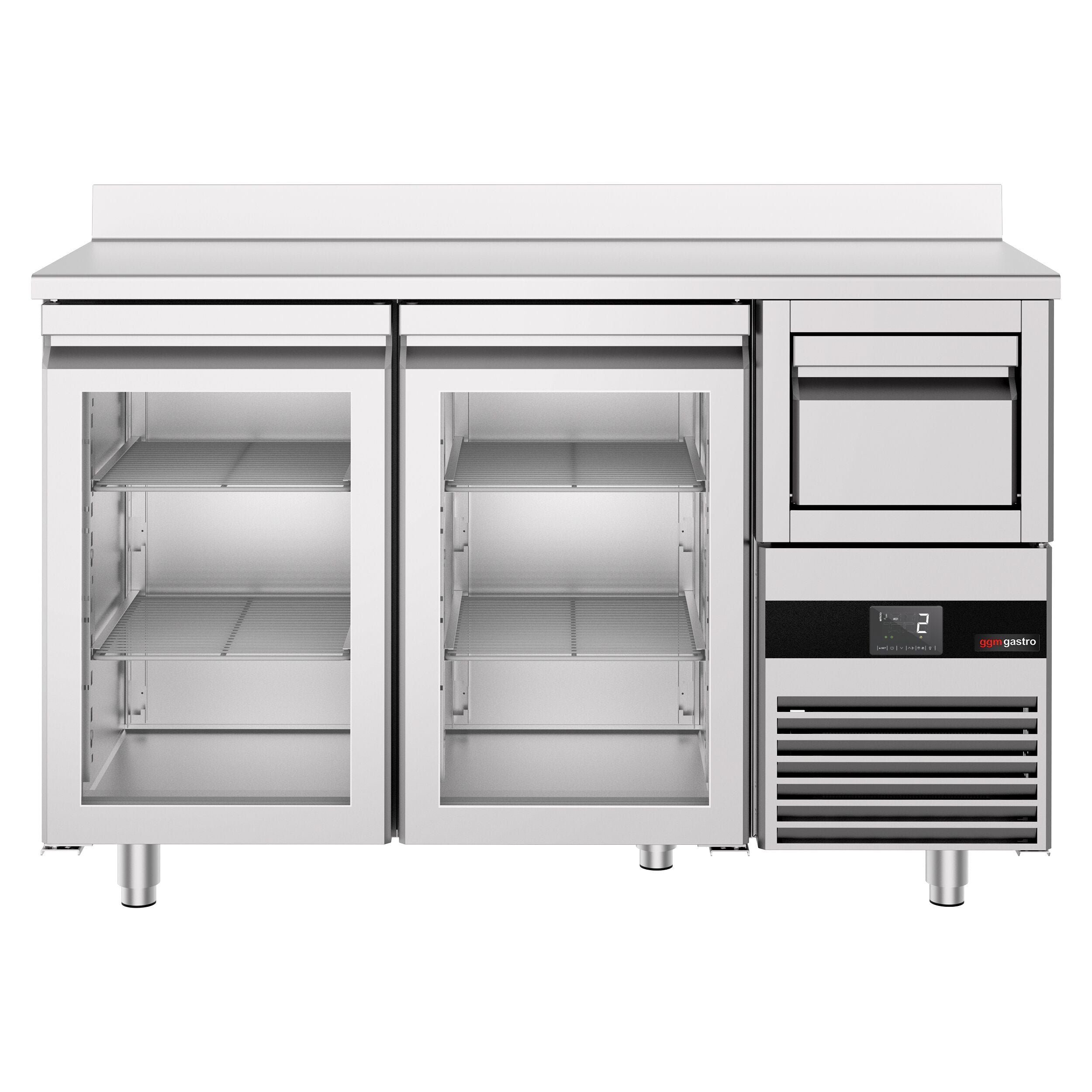 Bar Tipi & Meşrubat Buzdolabı - 1580x600mm - 2 Cam Kapılı, Sırtlı & Telve Kovalı