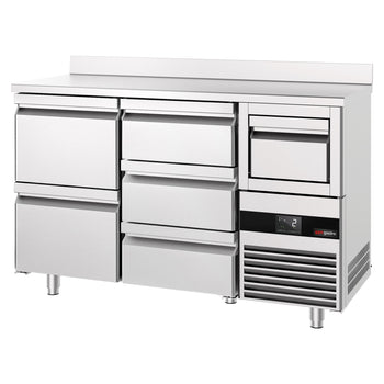 Bar Tipi & Meşrubat Buzdolabı - 1580x600mm - 5 Çekmeceli, Sırtlı & Telve Kovalı
