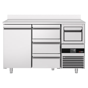 Bar Tipi & Meşrubat Buzdolabı - 1580x600mm - 1 Kapılı, 3 Çekmeceli , Sırtlı & Telve Kovalı