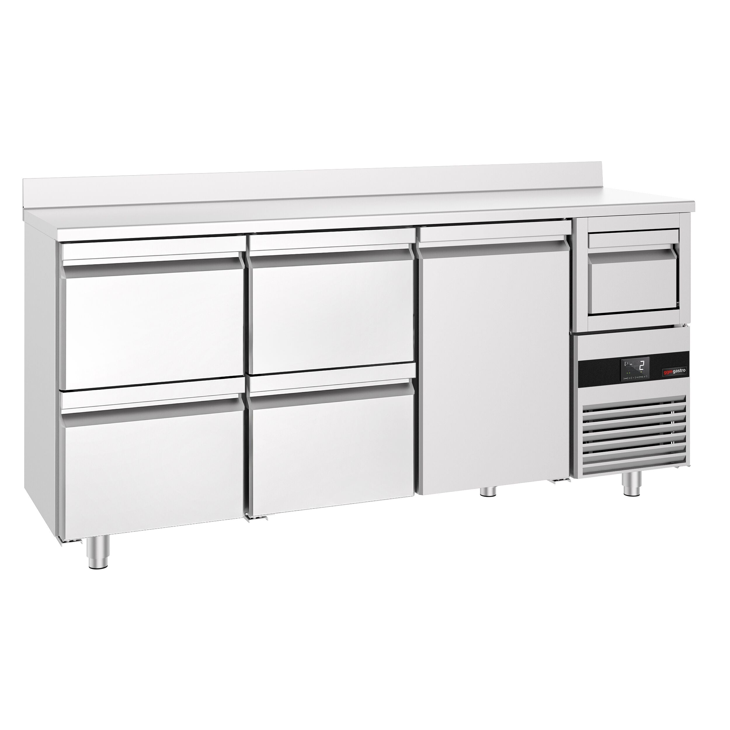Bar Tipi & Meşrubat Buzdolabı - 2130x600mm - 1 Kapılı, 4 Çekmeceli , Sırtlı & Telve Kovalı
