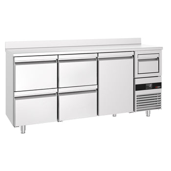 Bar Tipi & Meşrubat Buzdolabı PREMIUM - 2130x600mm - 1 Kapılı, 4 Çekmeceli , Sırtlı & Telve Kovalı