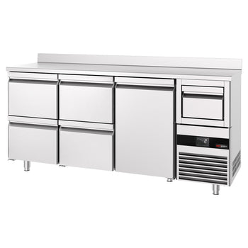 Bar Tipi & Meşrubat Buzdolabı PREMIUM - 2130x600mm - 1 Kapılı, 4 Çekmeceli , Sırtlı & Telve Kovalı