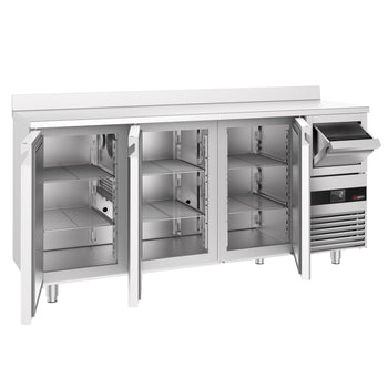 Bar Tipi & Meşrubat Buzdolabı - 2130x600mm - 3 Cam Kapılı, Sırtlı & Telve Kovalı
