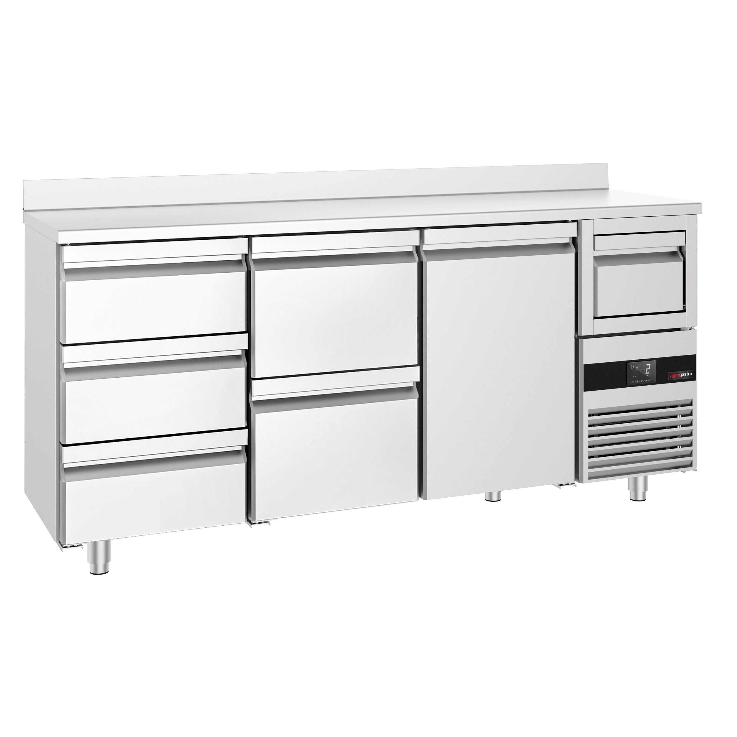 Bar Tipi & Meşrubat Buzdolabı - 2130x600mm - 1 Kapılı, 5 Çekmeceli , Sırtlı & Telve Kovalı