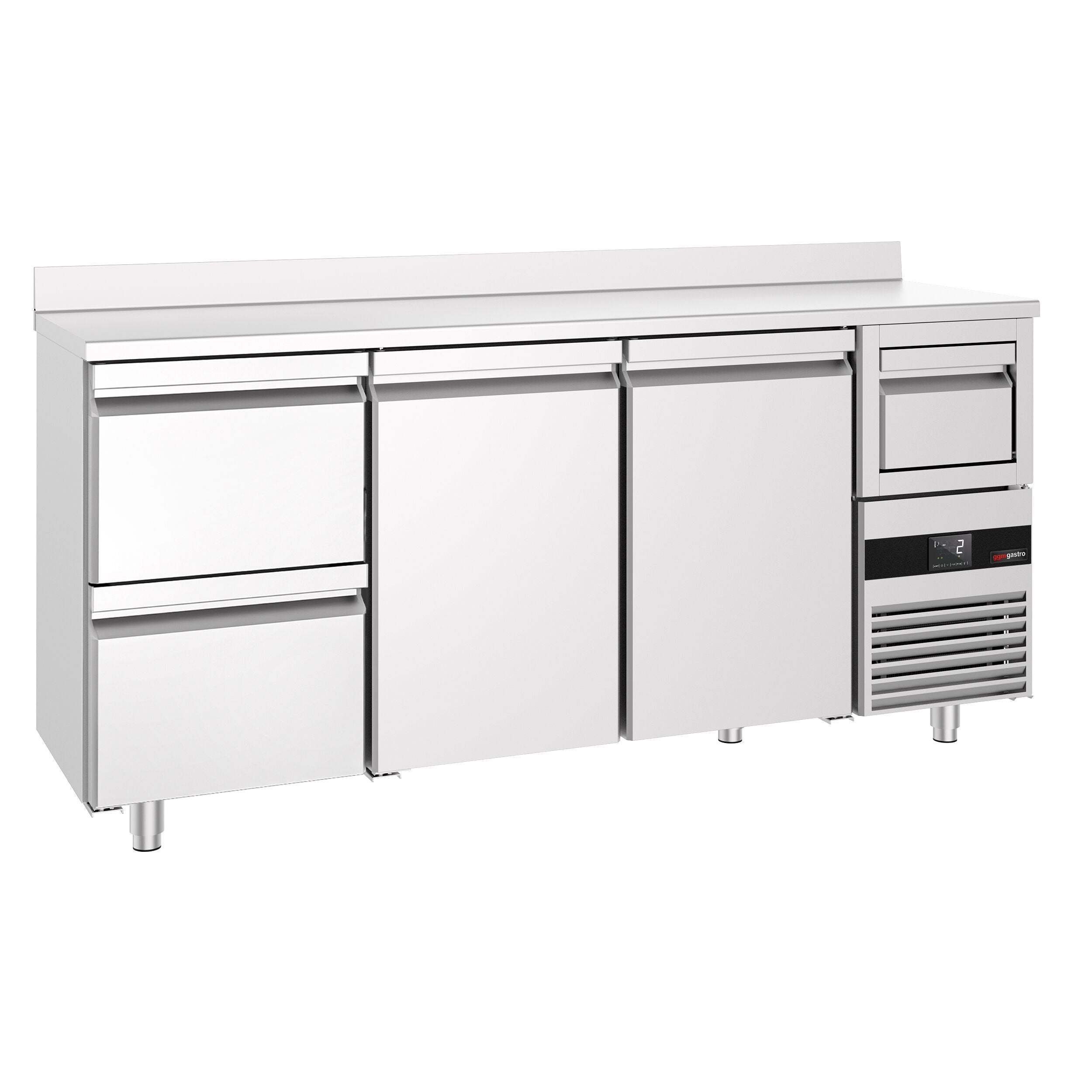 Bar Tipi & Meşrubat Buzdolabı - 2130x600mm - 2 Kapılı, 2 Çekmeceli , Sırtlı & Telve Kovalı