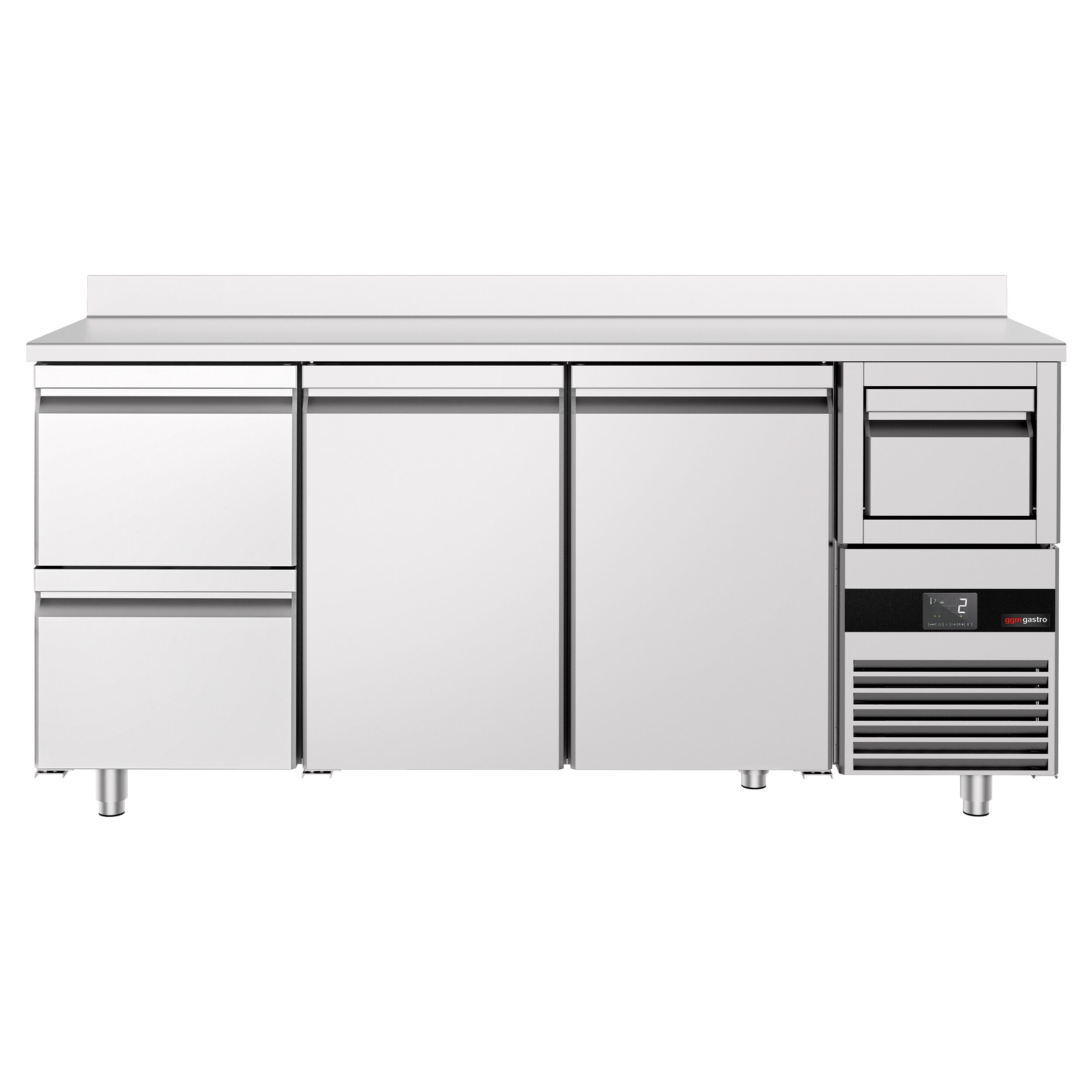 Bar Tipi & Meşrubat Buzdolabı - 2130x600mm - 2 Kapılı, 2 Çekmeceli , Sırtlı & Telve Kovalı