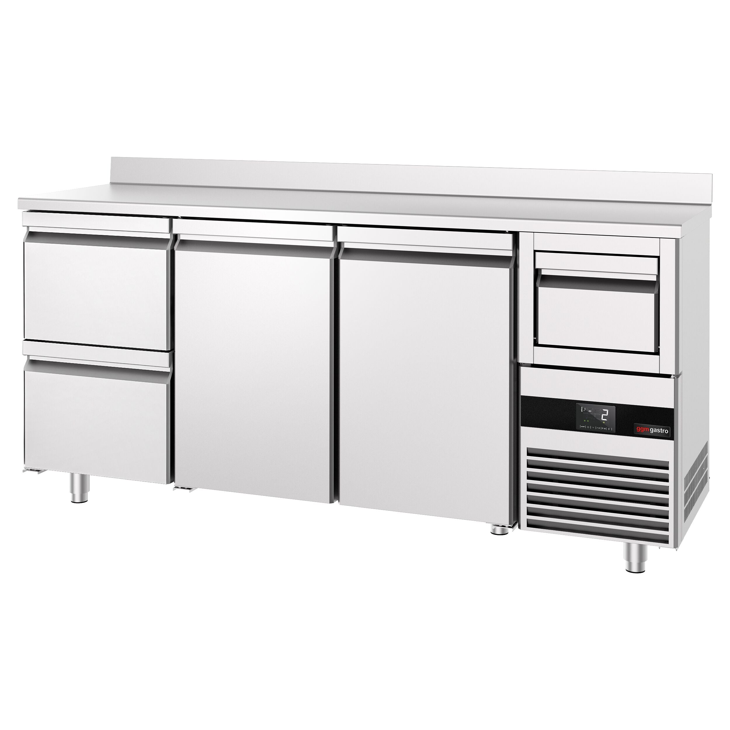 Bar Tipi & Meşrubat Buzdolabı - 2130x600mm - 2 Kapılı, 2 Çekmeceli , Sırtlı & Telve Kovalı