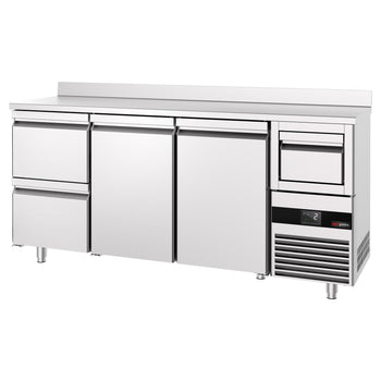 Bar Tipi & Meşrubat Buzdolabı - 2130x600mm - 2 Kapılı, 2 Çekmeceli, Sırtlı & Telve Kovalı