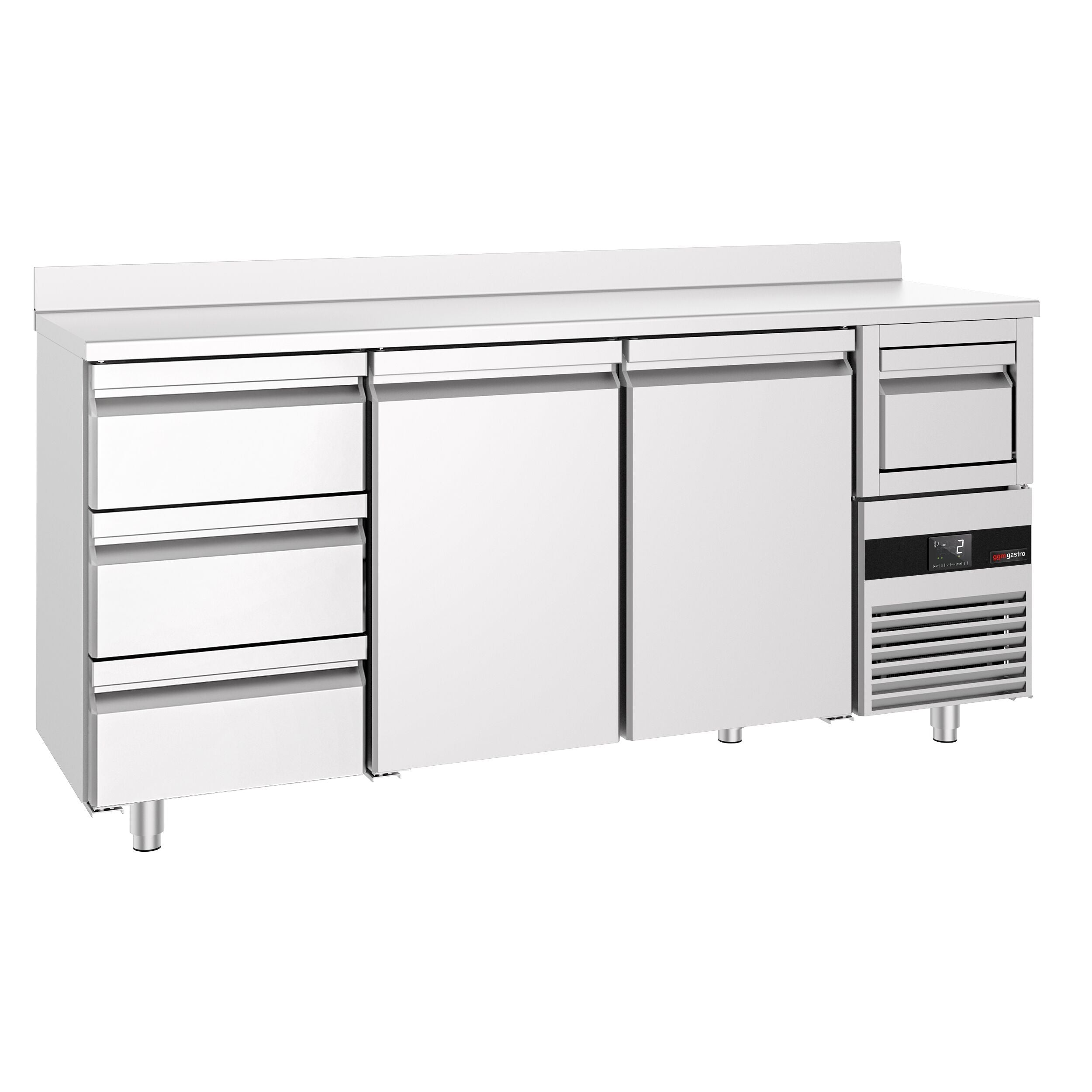 Bar Tipi & Meşrubat Buzdolabı - 2130x600mm - 2 Kapılı, 3 Çekmeceli , Sırtlı & Telve Kovalı