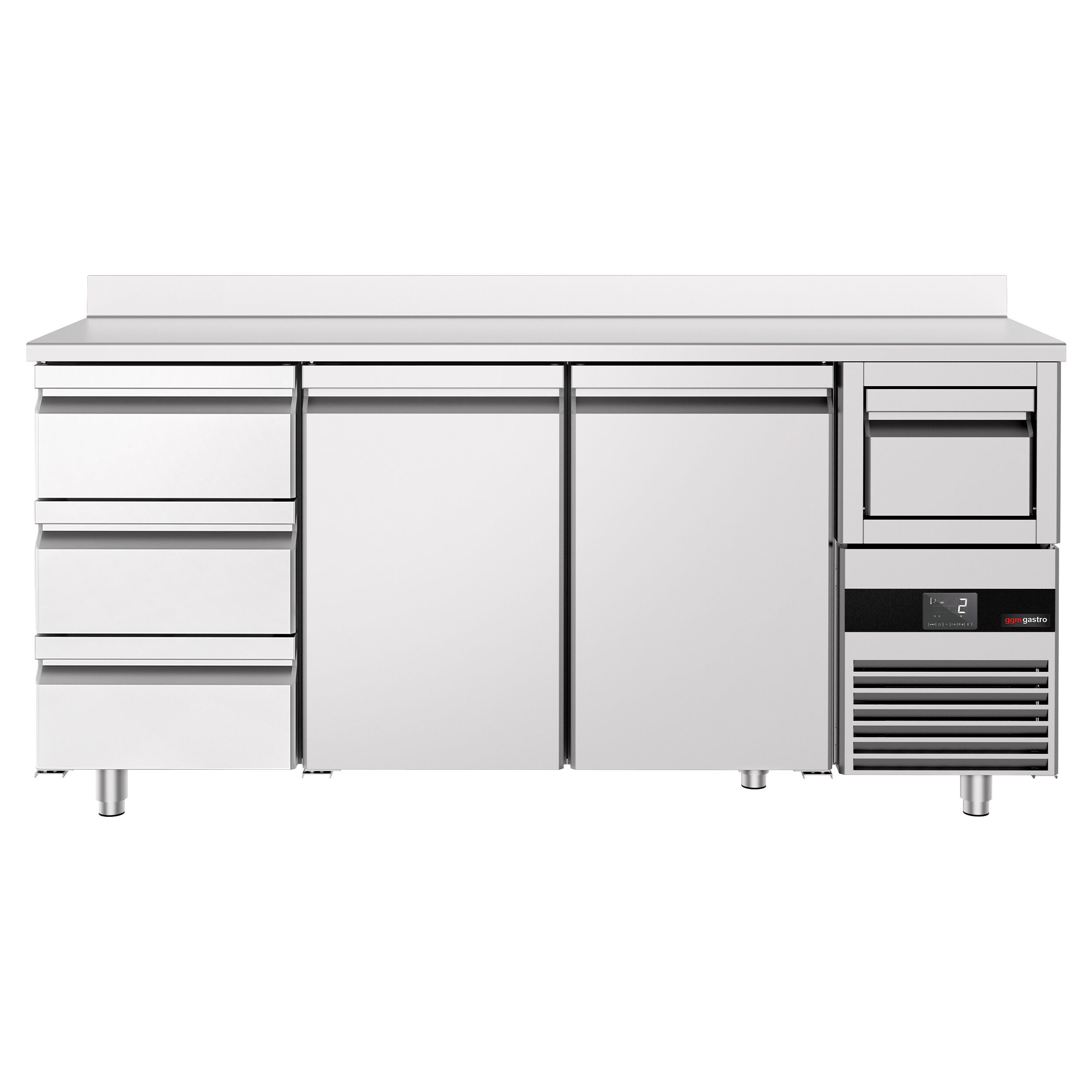 Bar Tipi & Meşrubat Buzdolabı - 2130x600mm - 2 Kapılı, 3 Çekmeceli , Sırtlı & Telve Kovalı