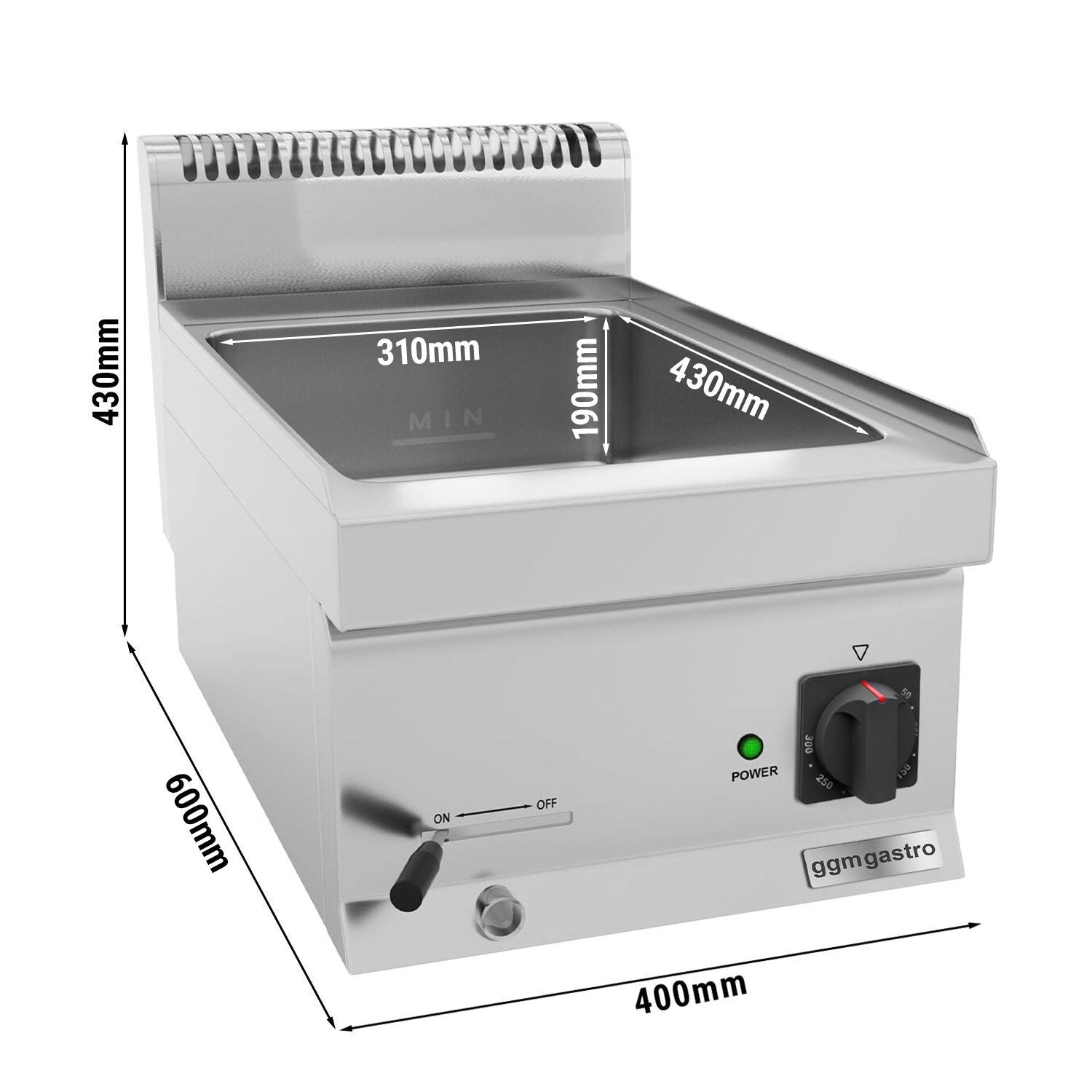 Elektrikli Benmari - 1,2 kW - 1x GN 1/3 & GN 1x 1/2