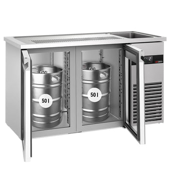 Bira Tezgahı - 1550x700mm - 2 Cam Kapılı