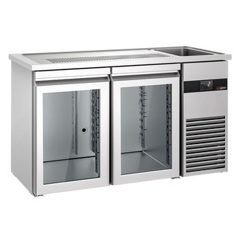 Bira Tezgahı - 1550x700mm - 2 Cam Kapılı