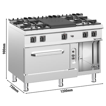 Fırınlı Kuzine - 39,5kW - 5 Gözlü - Fırınlı - Gazlı Fırın - Statik - 6kW