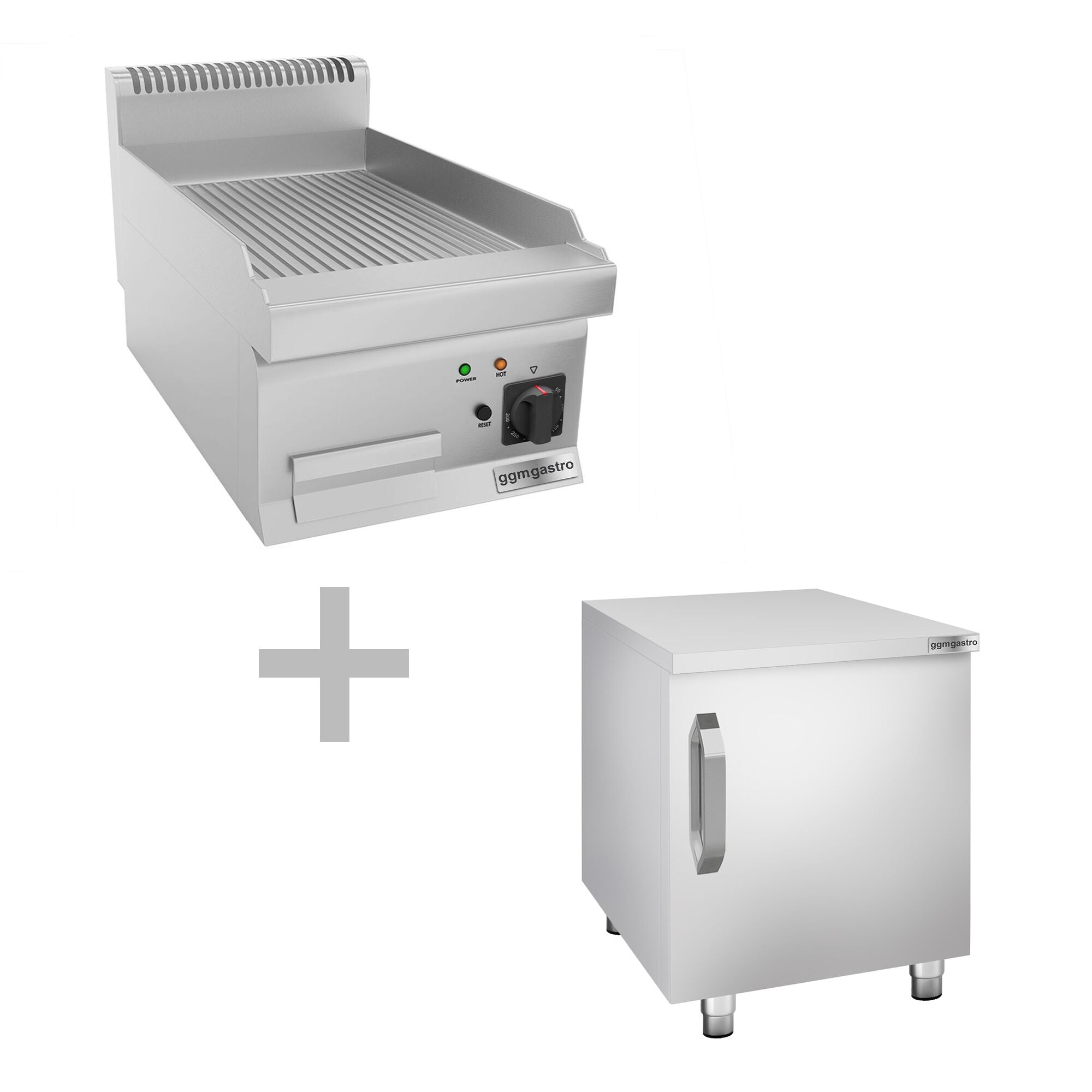 Elektrikli Pleyt Izgara - 3,6 kW - Oluklu -1 Kapılı Alt Stand Dahil