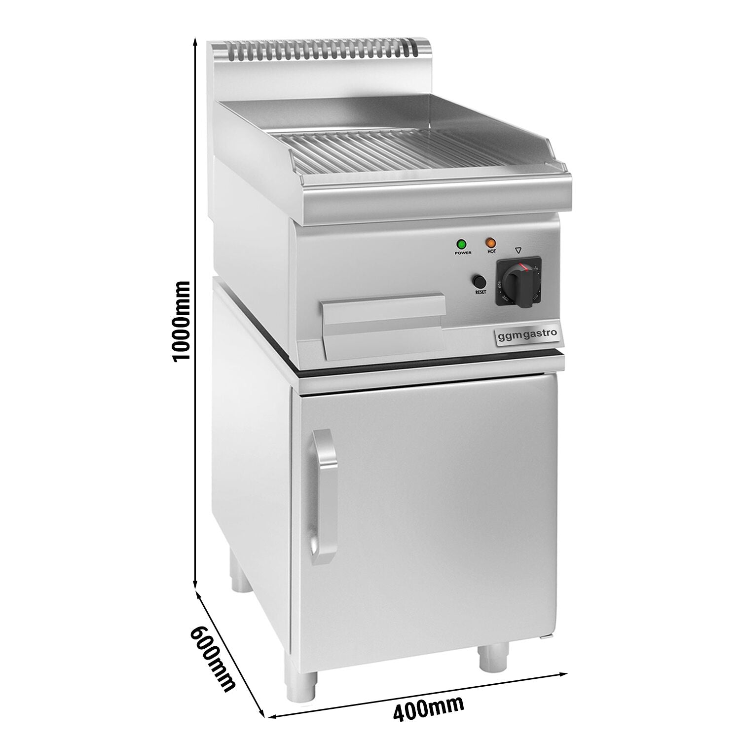 Elektrikli Pleyt Izgara - 4,5 kW - Oluklu -1 Kapılı Alt Stand Dahil