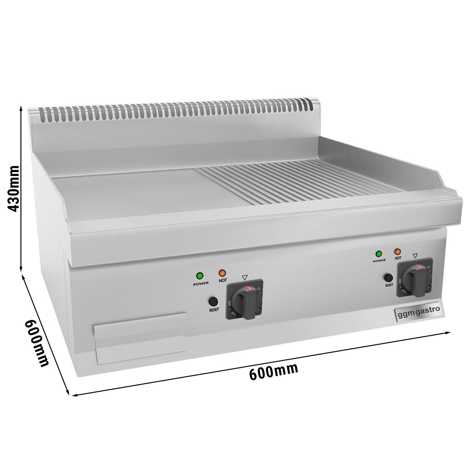 Elektrikli Pleyt Izgara - 9 kW- Pürüzsüz & Oluklu