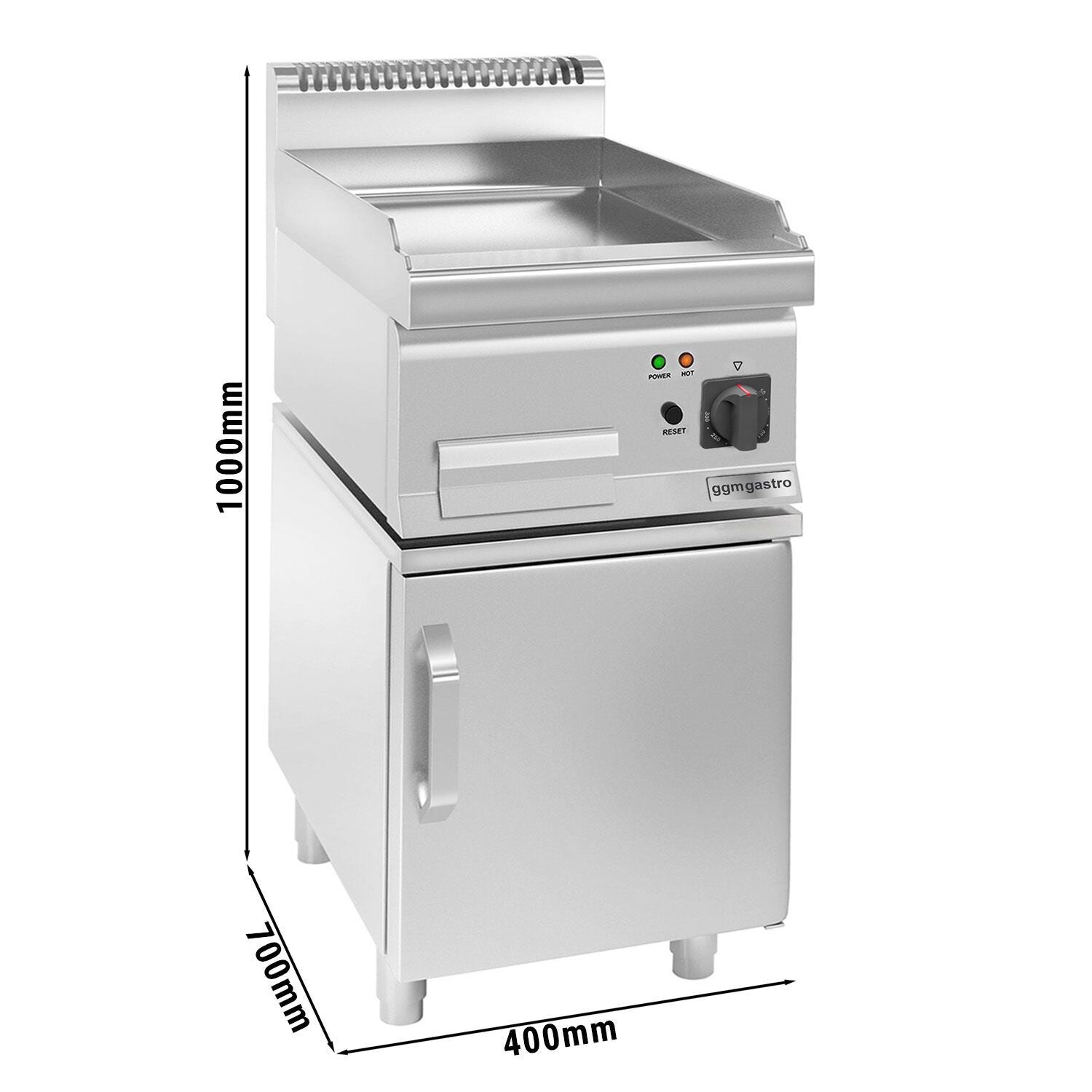 Elektrikli Pleyt Izgara - 3,6 kW Pürüzsüz - 1 Kapılı Alt Stand dahil