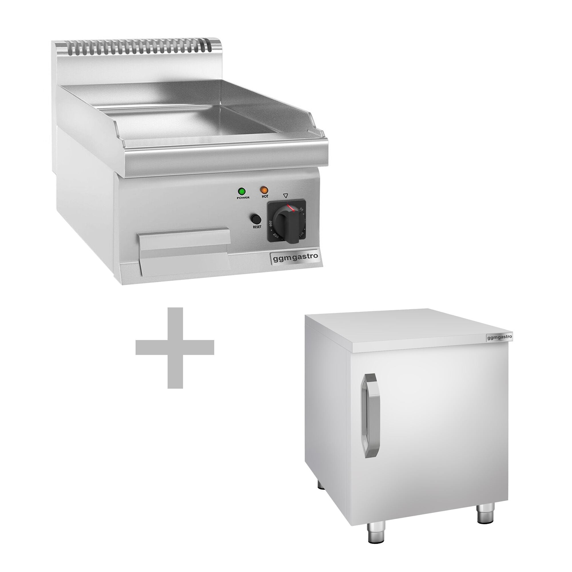 Elektrikli Pleyt Izgara - 4,5 kW - Pürüzsüz - 1 Kapılı Alt Stand Dahil