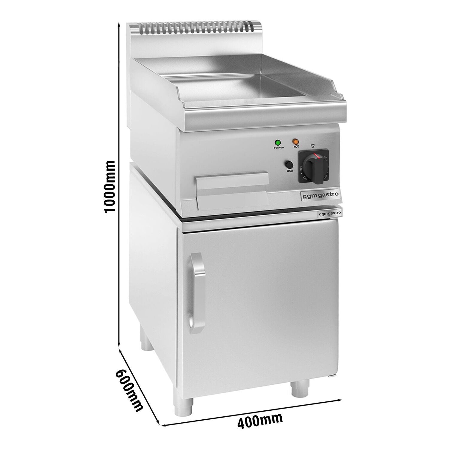 Elektrikli Pleyt Izgara - 4,5 kW - Pürüzsüz - 1 Kapılı Alt Stand Dahil