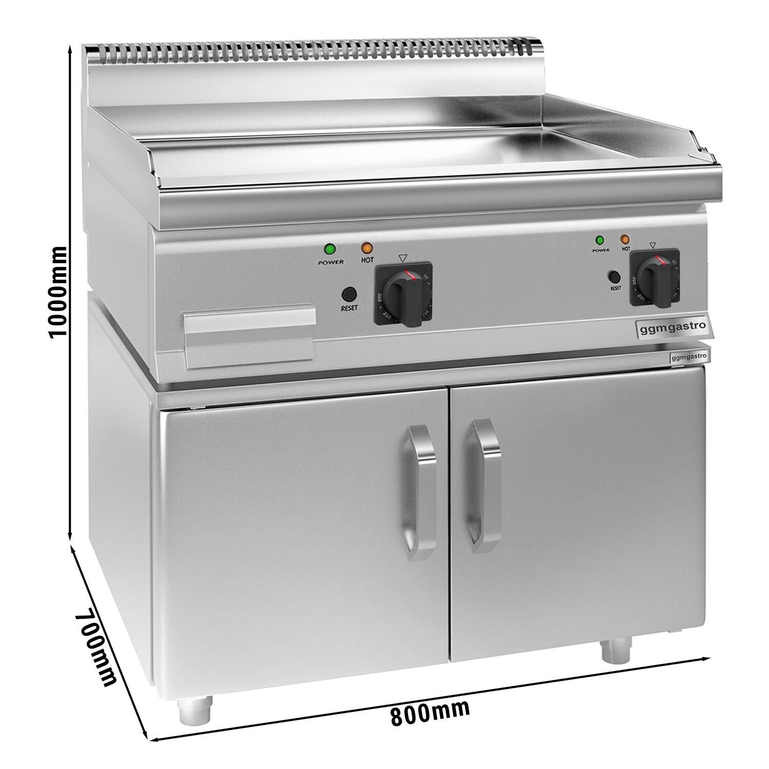 Elektrikli Pleyt Izgara - 7,1 kW Pürüzsüz - 2 Kapılı Alt Stand Dahil