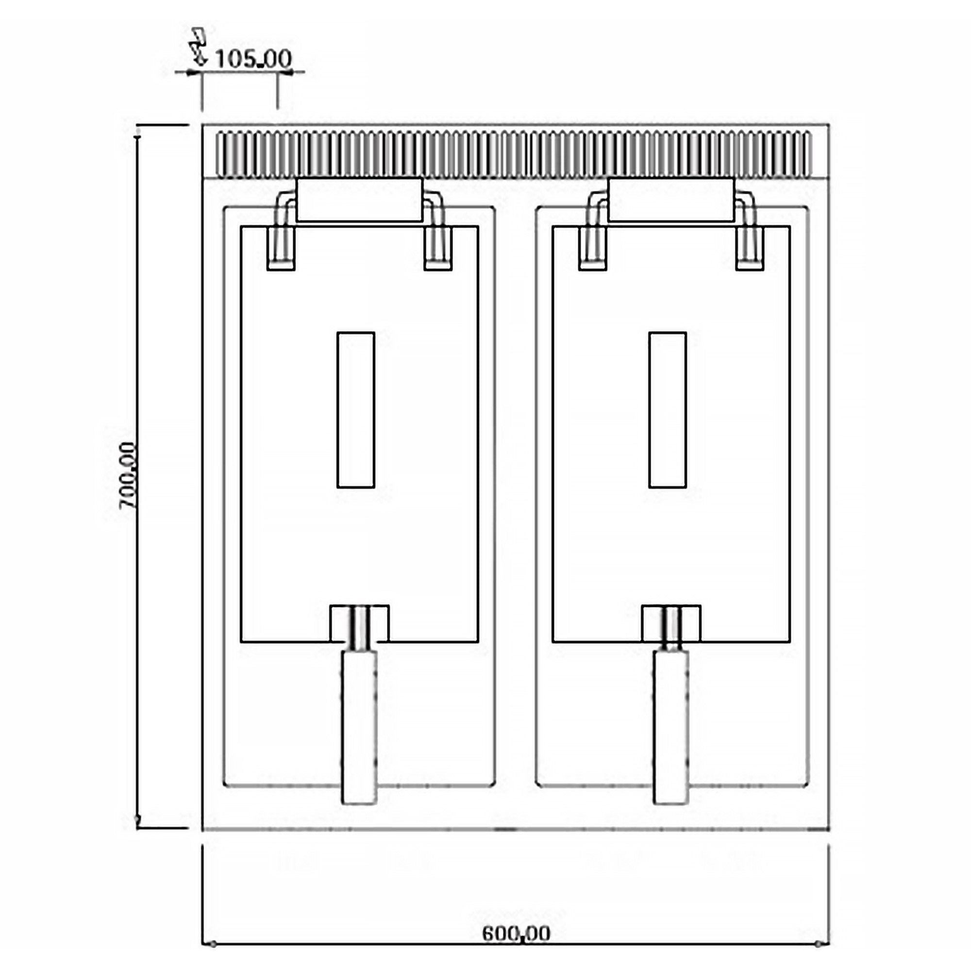 Elektrikli çiftli Fritöz - 10+10 Lt. - 18 kW -2 Kapılı Alt Stand Dahil