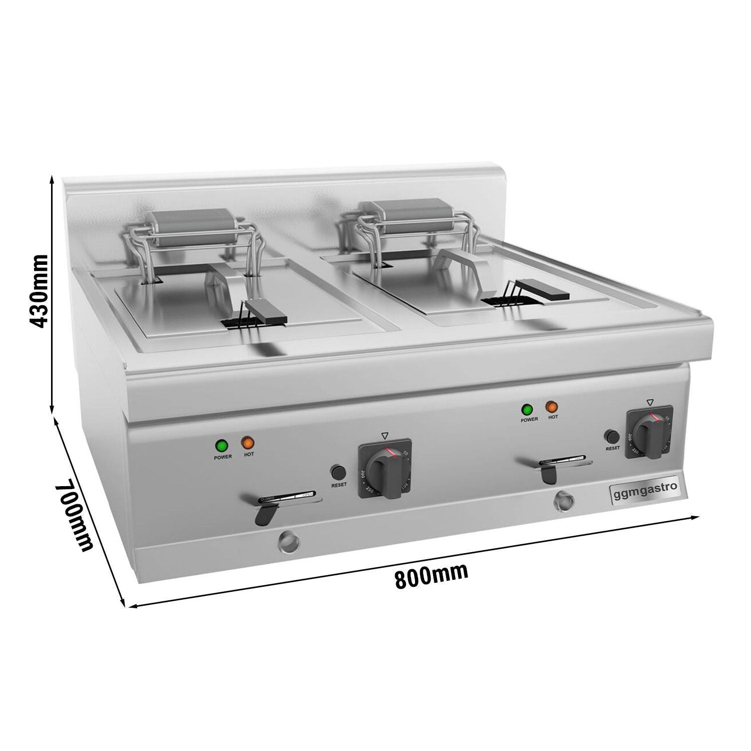 Elektrikli Çift Fritöz - 10+10 Litre - 18 kW