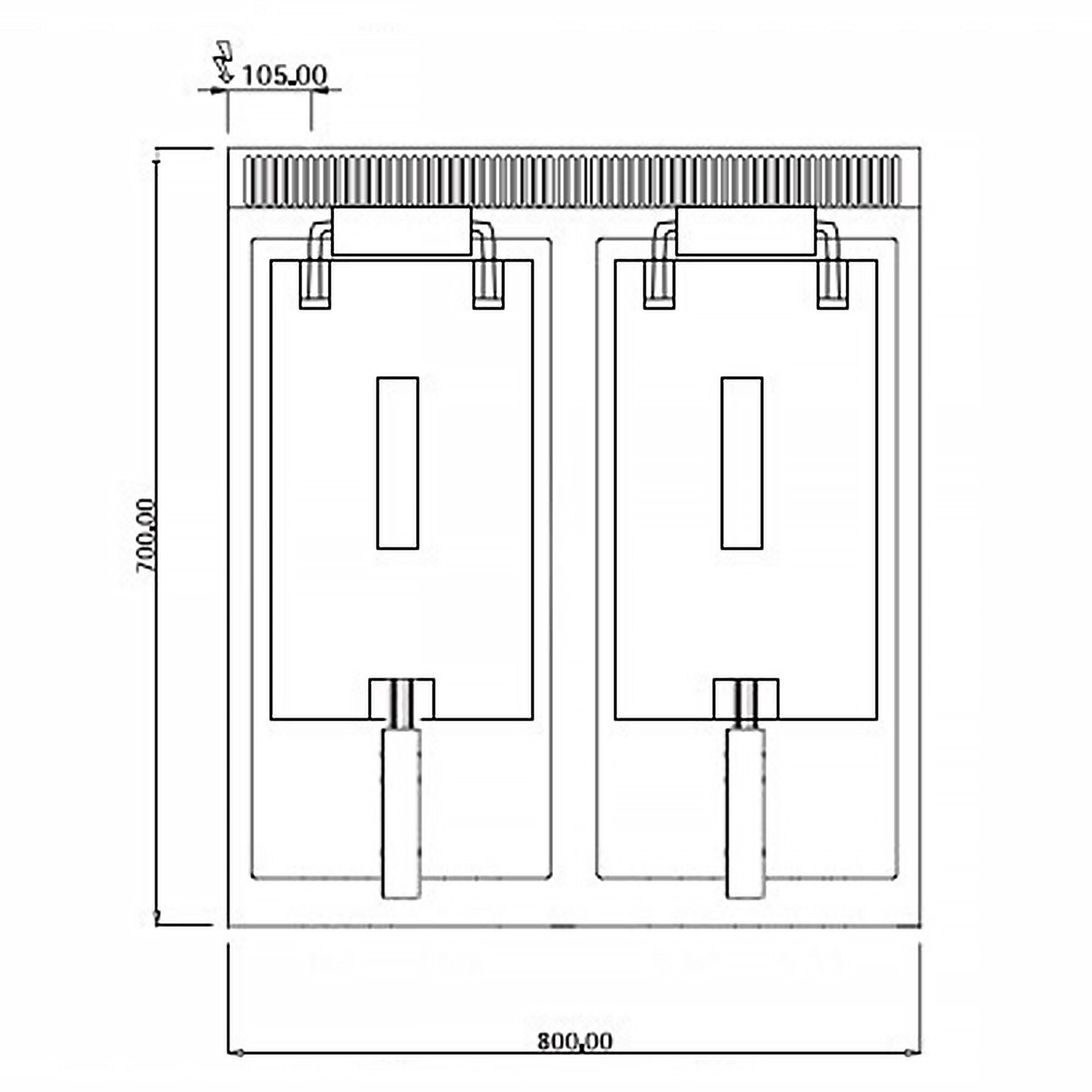 Elektrikli Çift Fritöz - 10+10 Lt. - 18 kW - 2 Kapılı Alt Stand Dahil