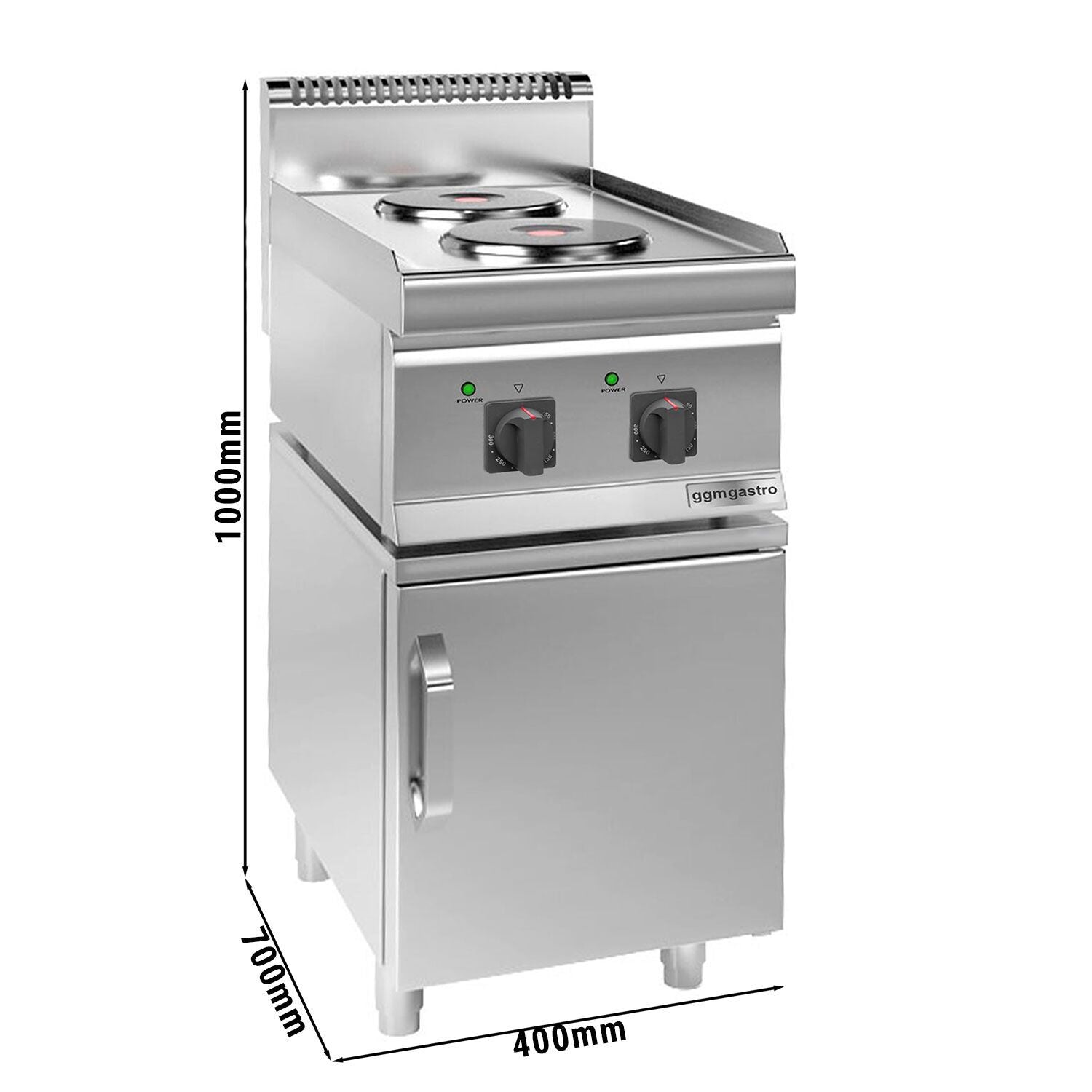 Elektrikli Ocak - 4,6 kW - 2 Yuvarlak Pleyt - 1 Kapılı Alt Stand dahil
