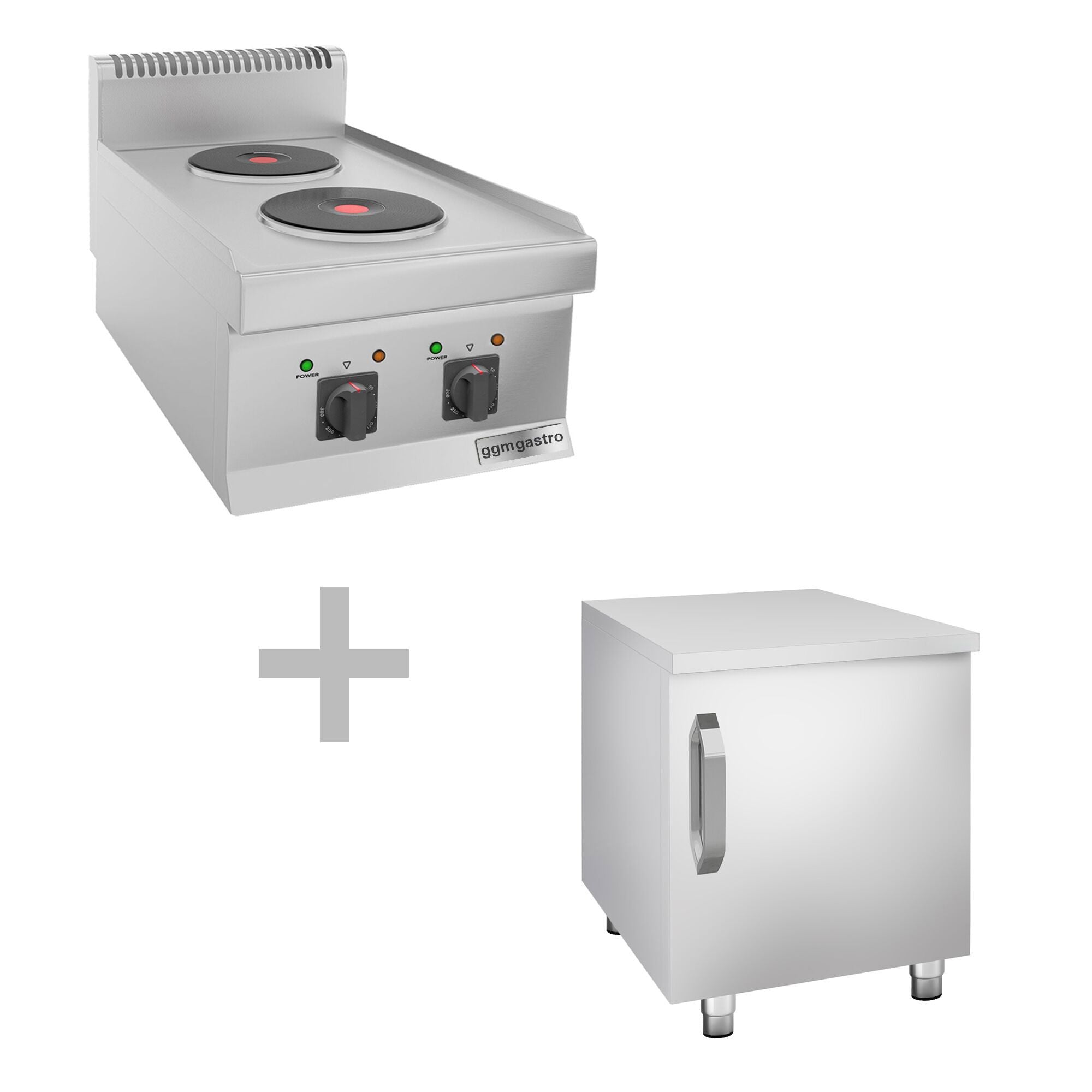Elektrikli Ocak - 4 kW- 2 Adet Yuvarlak Pleyt- 1 Kapılı Alt Stand Dahil
