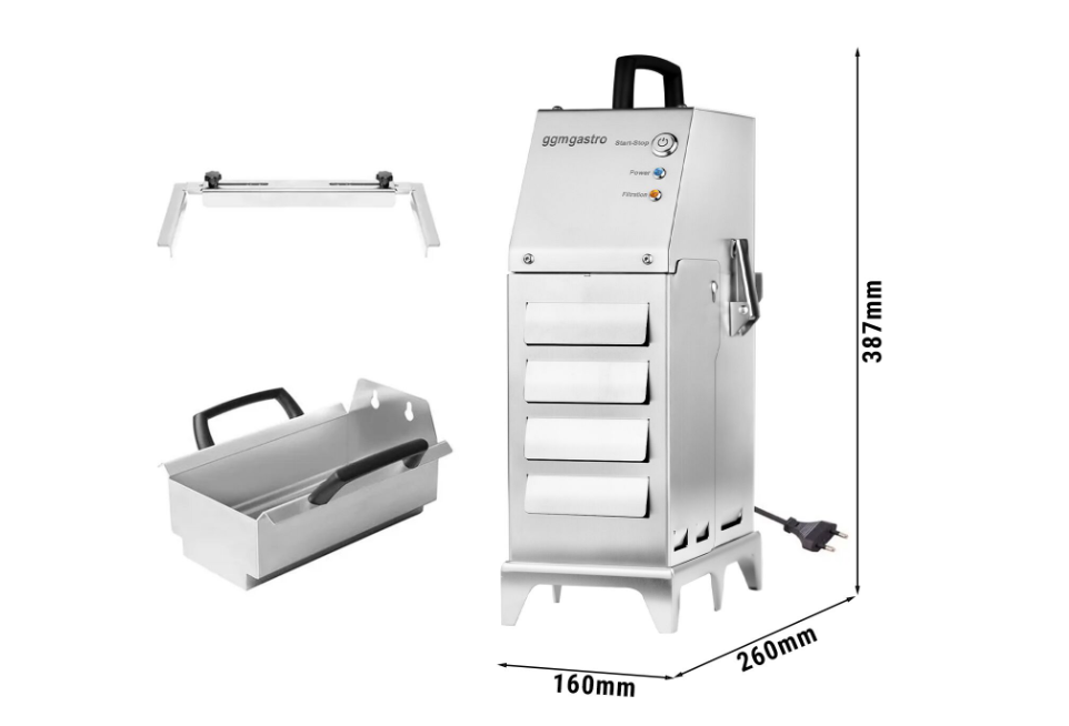 Maks. 12 Litrelik Fritözler için Taşınabilir Kızartma Yağı Filtresi - 30 Litre/Dakika