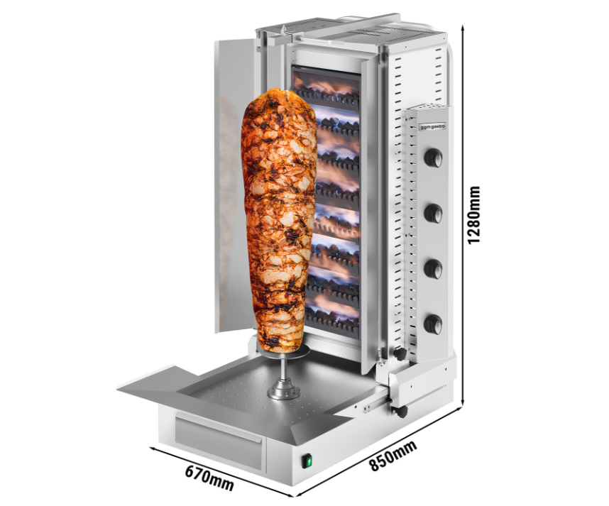 Gazlı Lav Taşı Döner / Kebap Izgarası - 4 Radyan - 2 Koruyucu Plaka Dahil