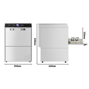 Çift Cidarlı Bulaşık Makinesi - Dijital - 3,55 kW - Deterjan, Parlatıcı ve Tahliye Pompalı