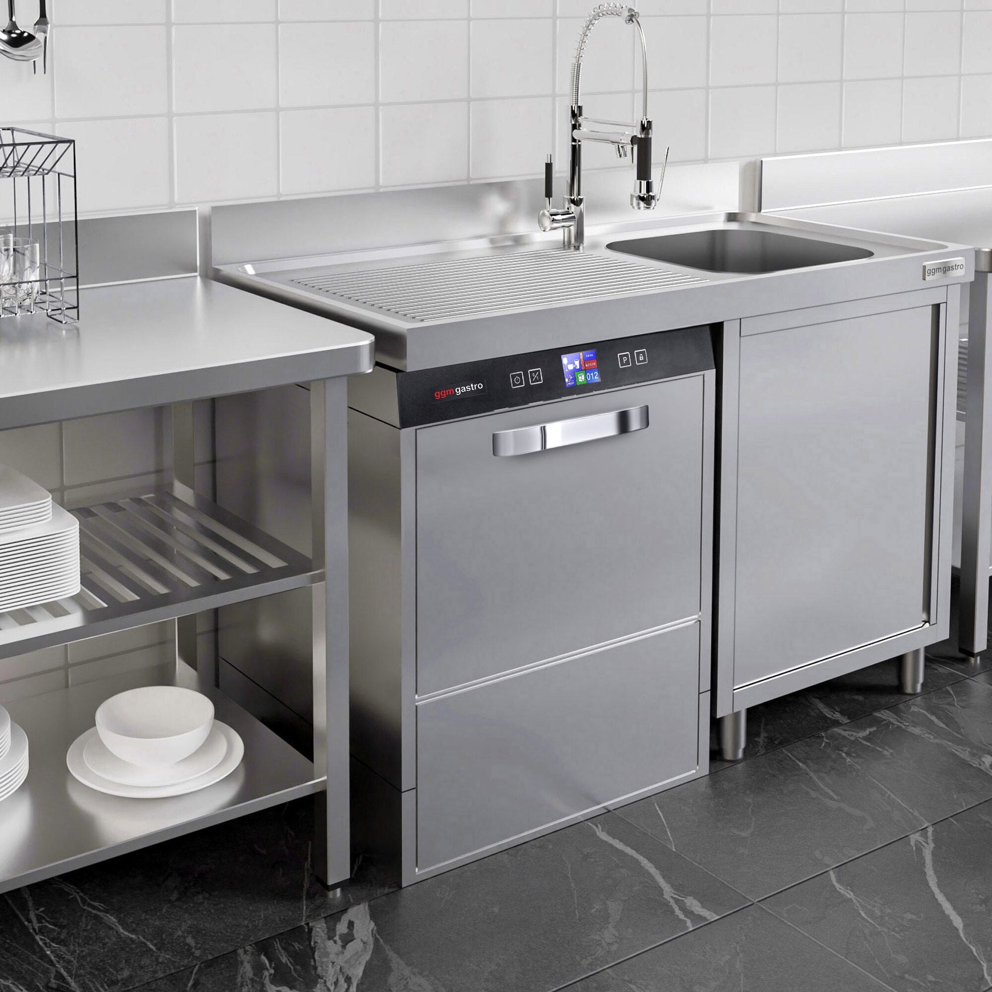 Çift Cidarlı Bulaşık Makinesi - Dijital - 3,55 kW - Deterjan, Parlatıcı ve Tahliye Pompalı