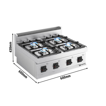 Set Üstü Gazlı Ocak - 14kW - 4 Gözlü
