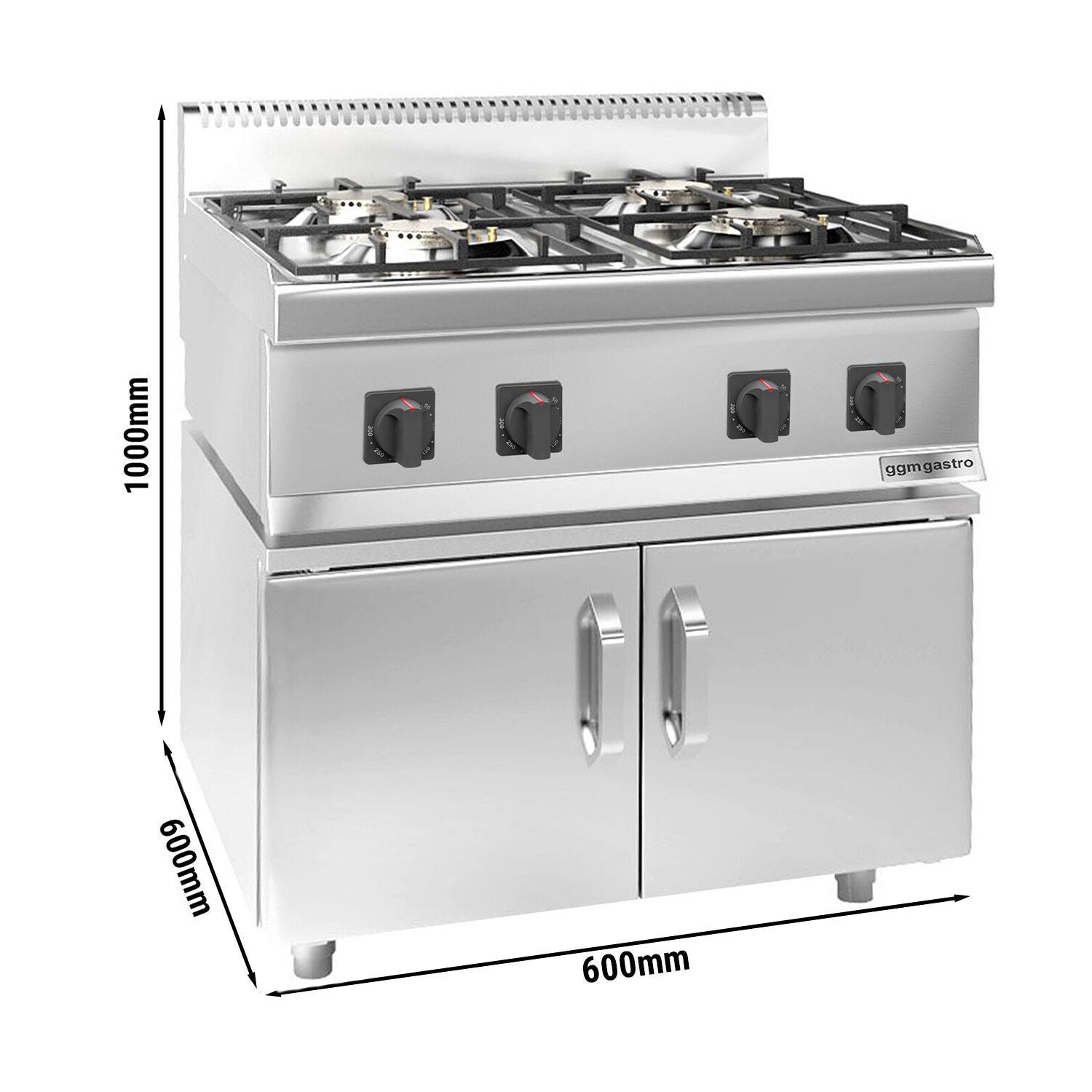Gazlı Ocak - 14 kW - 4 Gözlü - 2 Kapılı Alt Stand Dahil