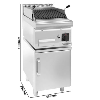 Gazlı Lav Taşı Izgara - 7 kW - Devrilir Izgara - 1 Kapılı Alt Stand Dahil