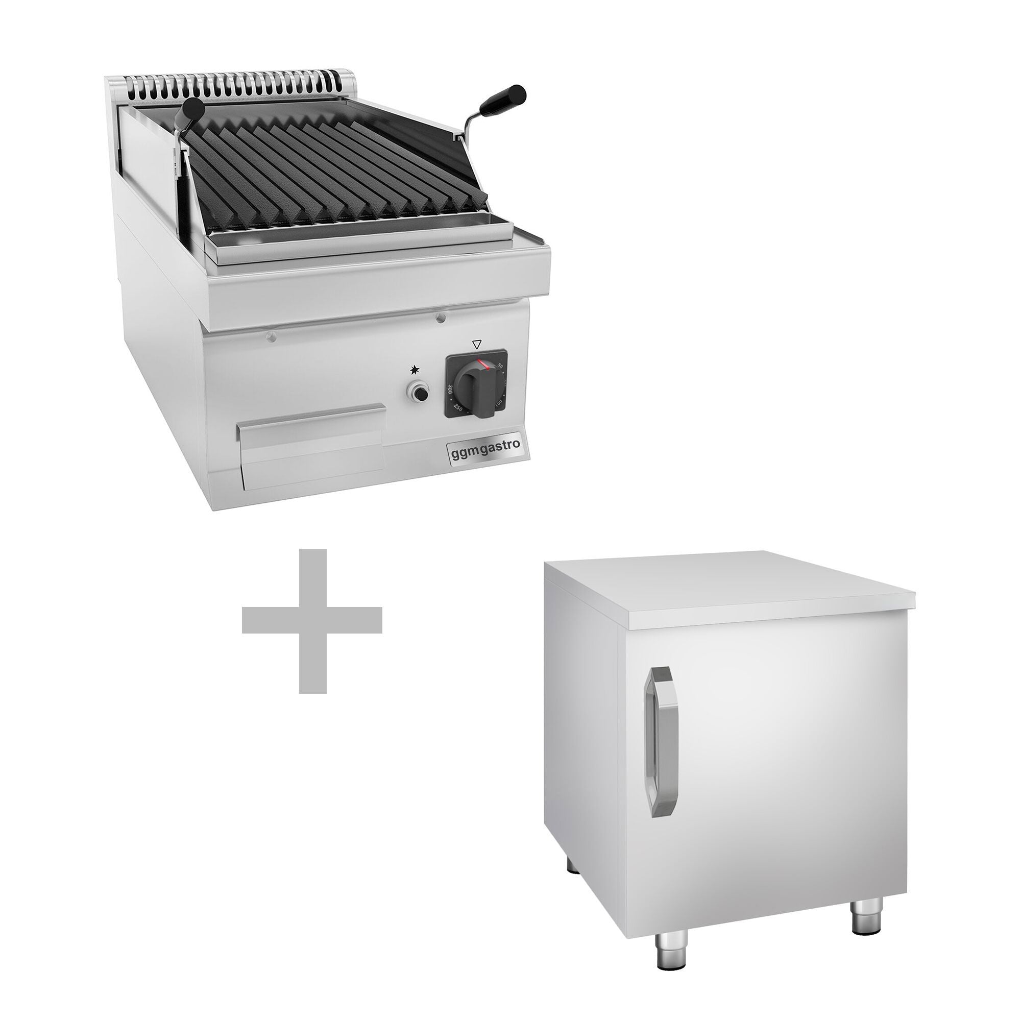 Gazlı Lav Taşı Izgara - 5,5 kW- Devrilir Izgara - 1 Kapılı Alt Stand Dahil