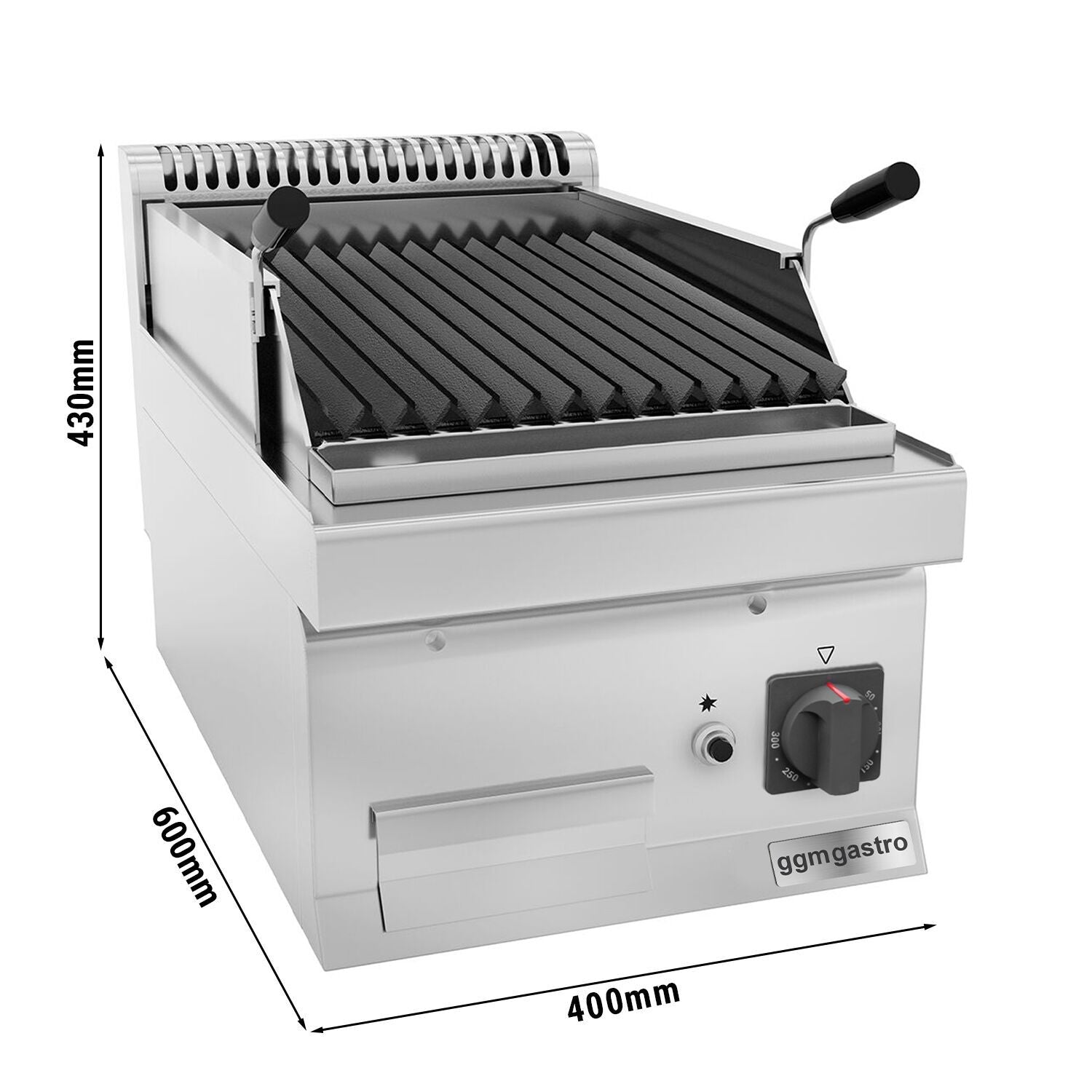 Gazlı Lav Taşı Izgara - 5,5 kW- Devrilir Izgara
