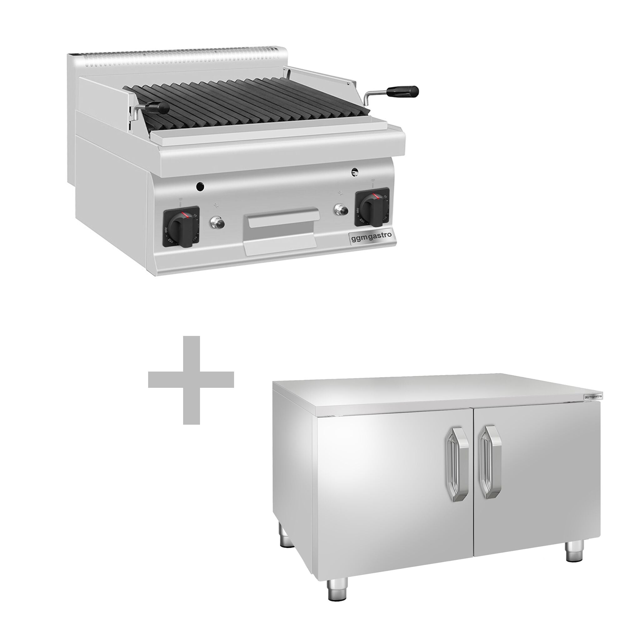 Gazlı Lav Taşı Izgara - 10,6 kW- Devrilir Izgara - 2 Kapılı Alt Stand Dahil