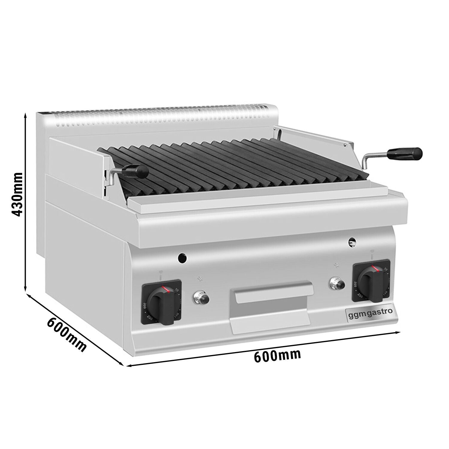Gazlı Lav Taşı Izgara - 10,6 kW- Devrilir Izgara