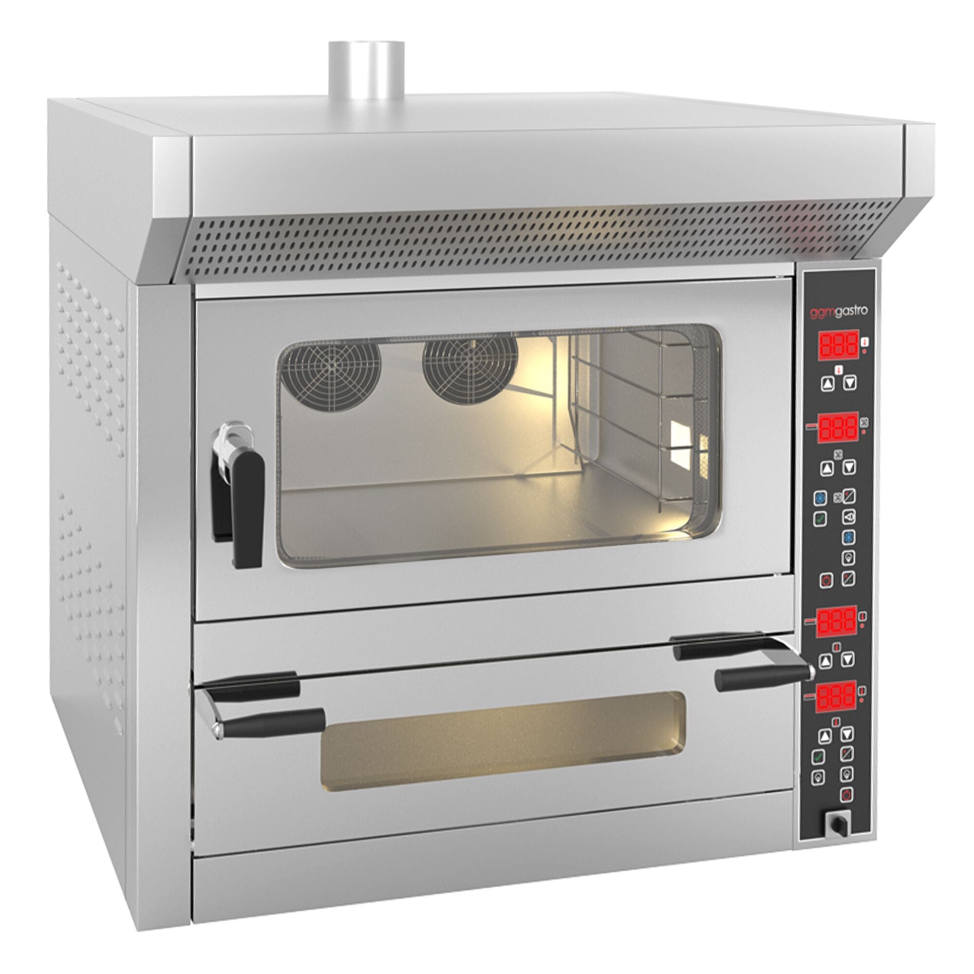 Kombi Fırın - Dijital - Konveksiyonel Fırın - 4x EN 60x40 & Pizza Fırını - 7x Ø 25cm